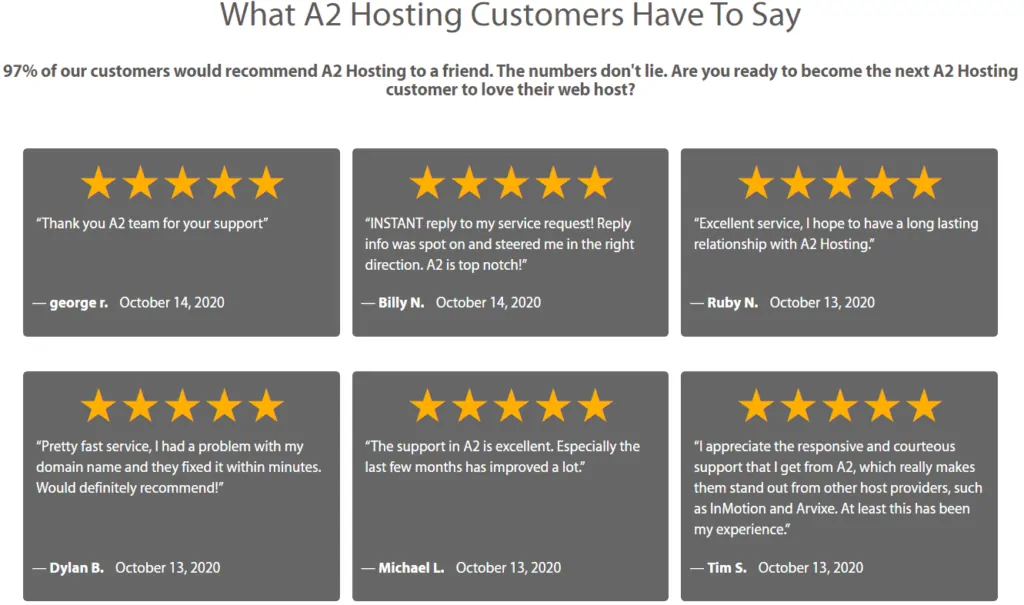 A2 hosting reviews