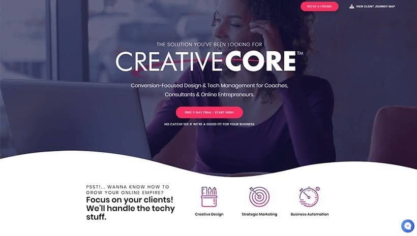 creative core website