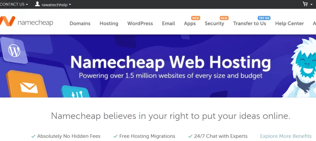 namecheap web hosting