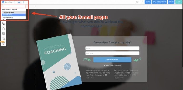 Builderall funnel page