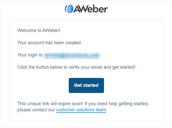 aweber account created