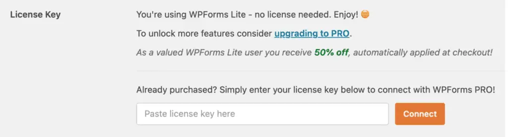 Activating WPForms