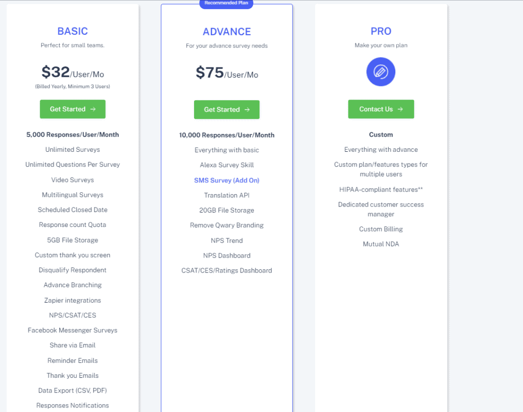 Qwary pricing for business