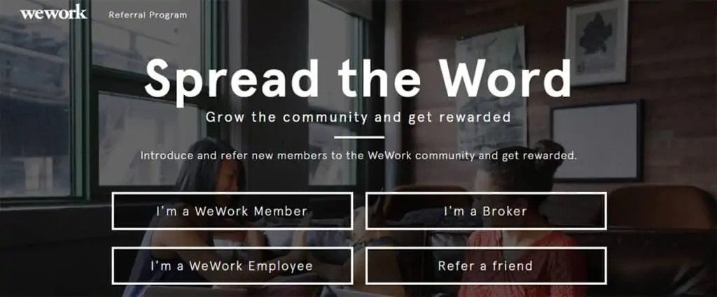 WeWork affiliate program