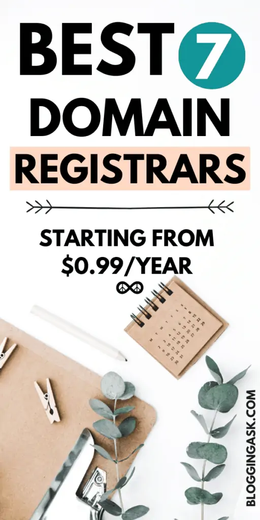 best 7 domain registrars starting from 0.99