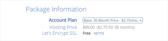 bluehost-package-information