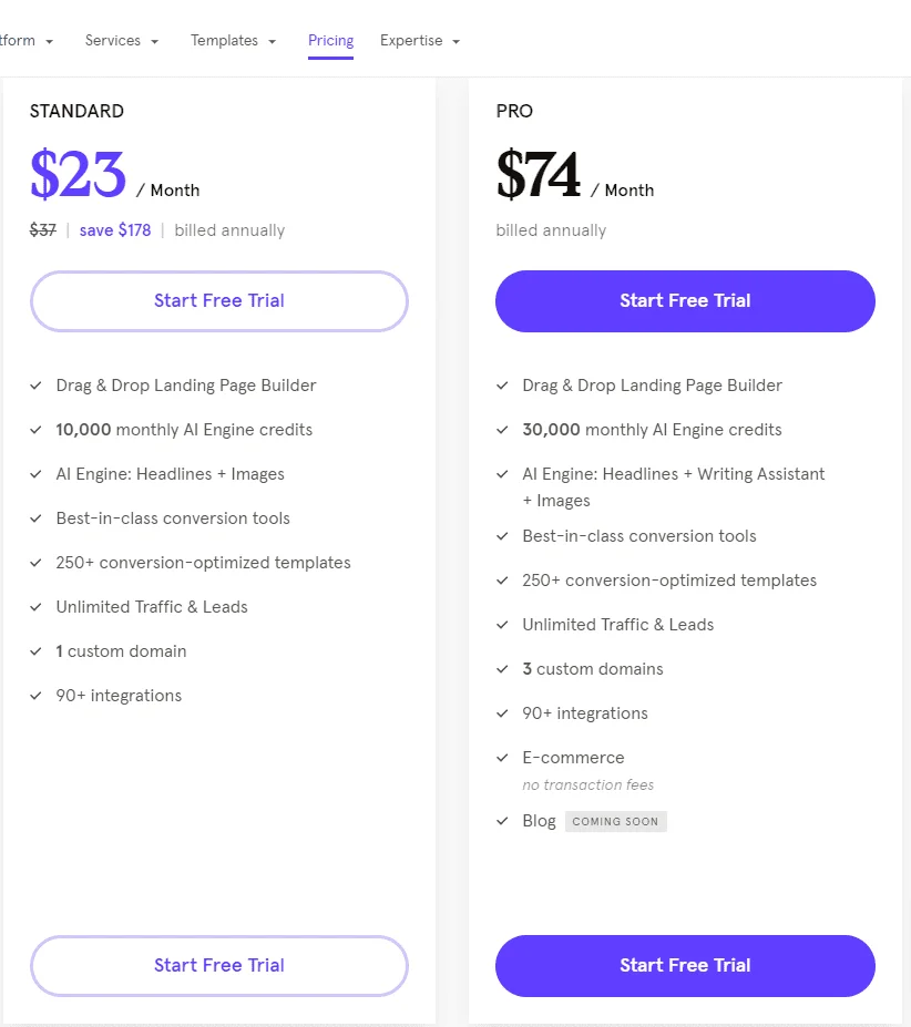 Leadpages black friday pricing plan