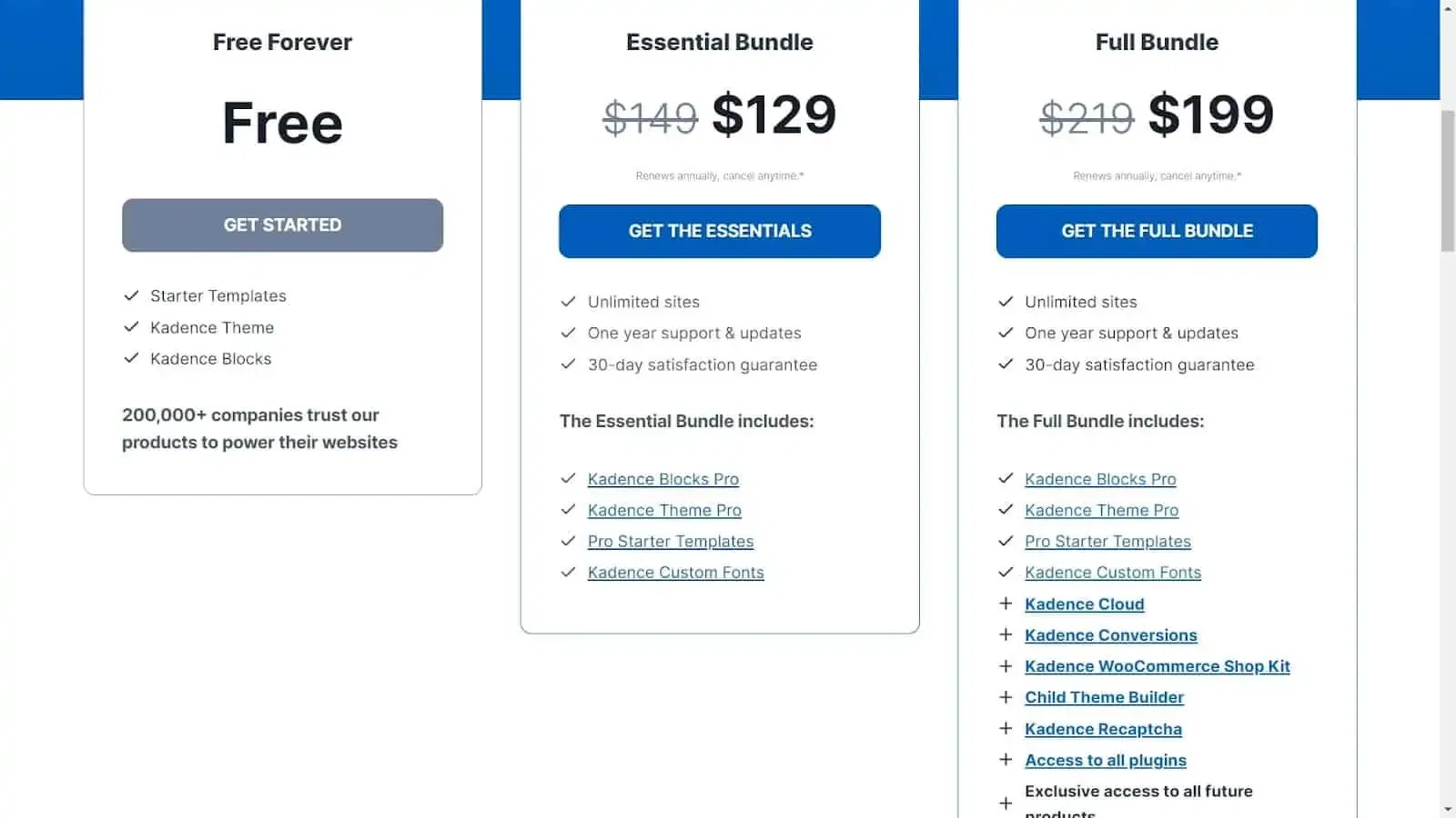 Kadence pricing plans