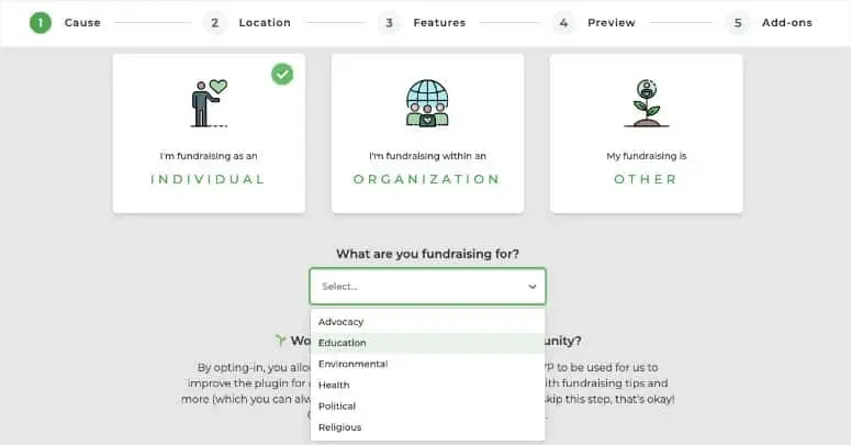 raise funds with givewp