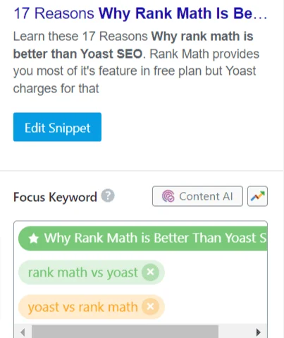 rank math focus keyword