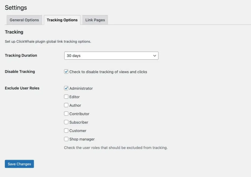 Clickwhale tracing option
