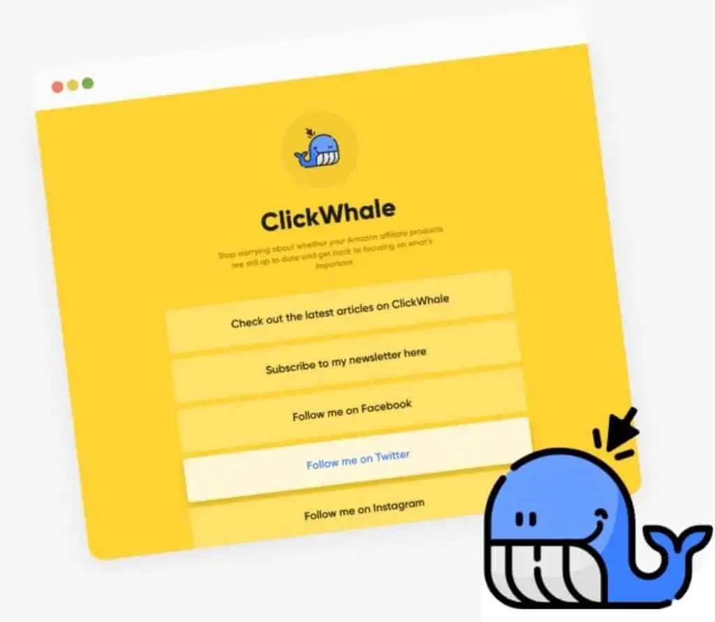 branded link page in clickwhale
